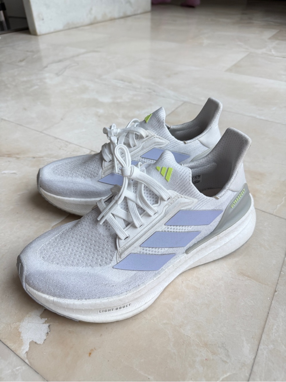 Adidas Ultraboost 5X Road-Running Shoes Women's Sneakers White Violet Neon 6.5